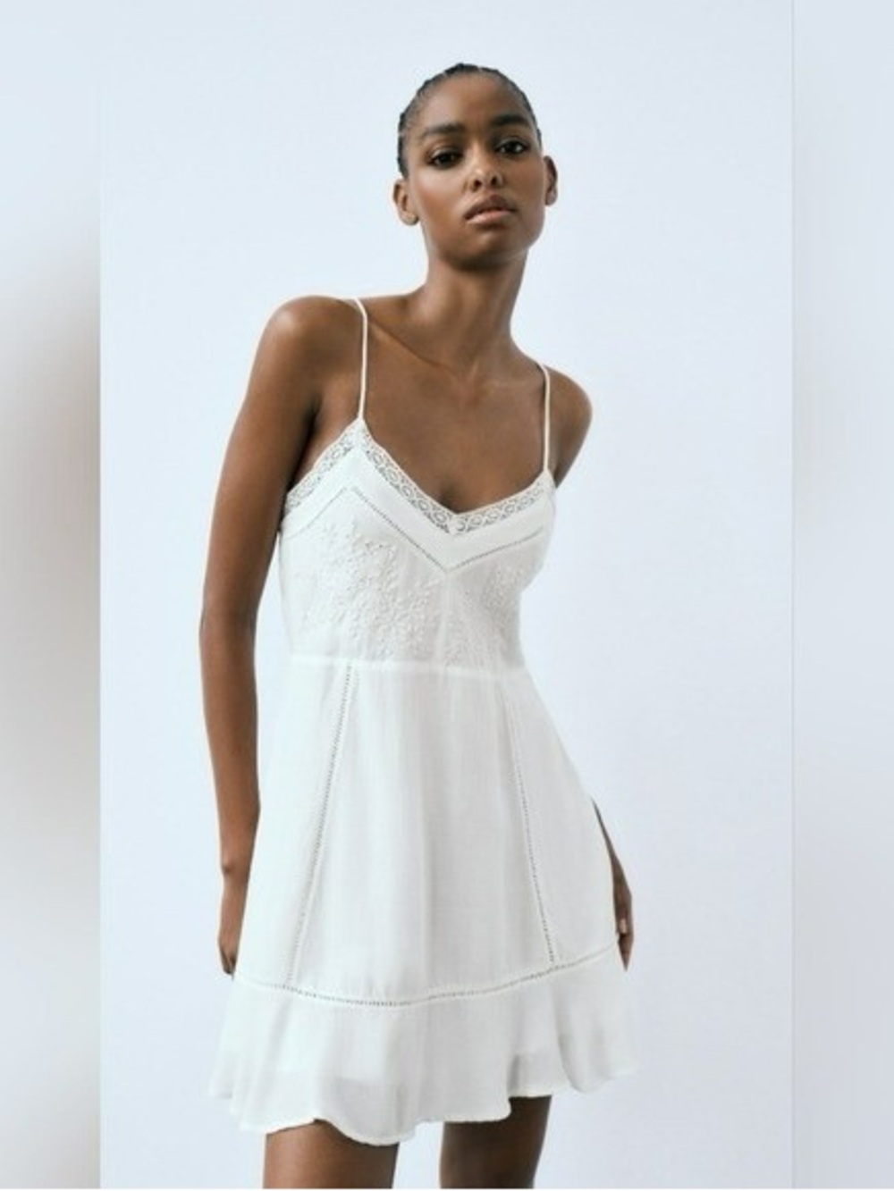 NWT Zara Linen Blend Mini Dress Size L